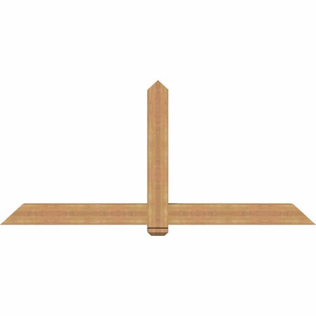 Ekena Millwork Eugene Smooth Timber Gable Bracket, Western Red Cedar, 84"W x 38"H x 5 1/2"D x 5 1/2"F, 11/12 Pitch GBW084X38X0606EUG00SWR